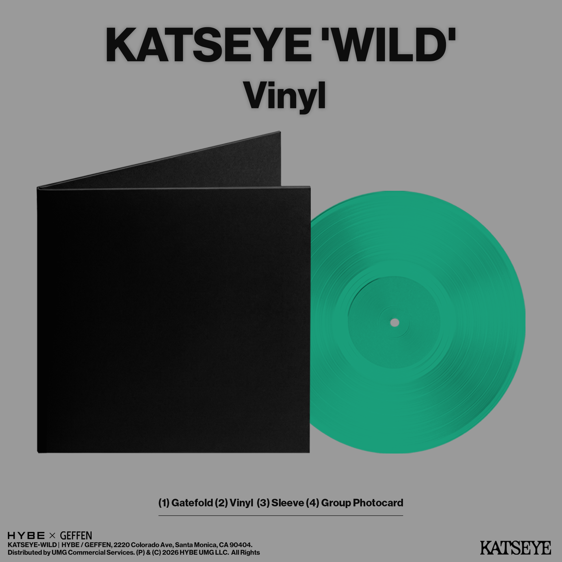 KATSEYE - WILD (Gatefold jacket, Two pockets, Custom design sleeve, Vinyl, Group Photocard LIMITED EDITION)
