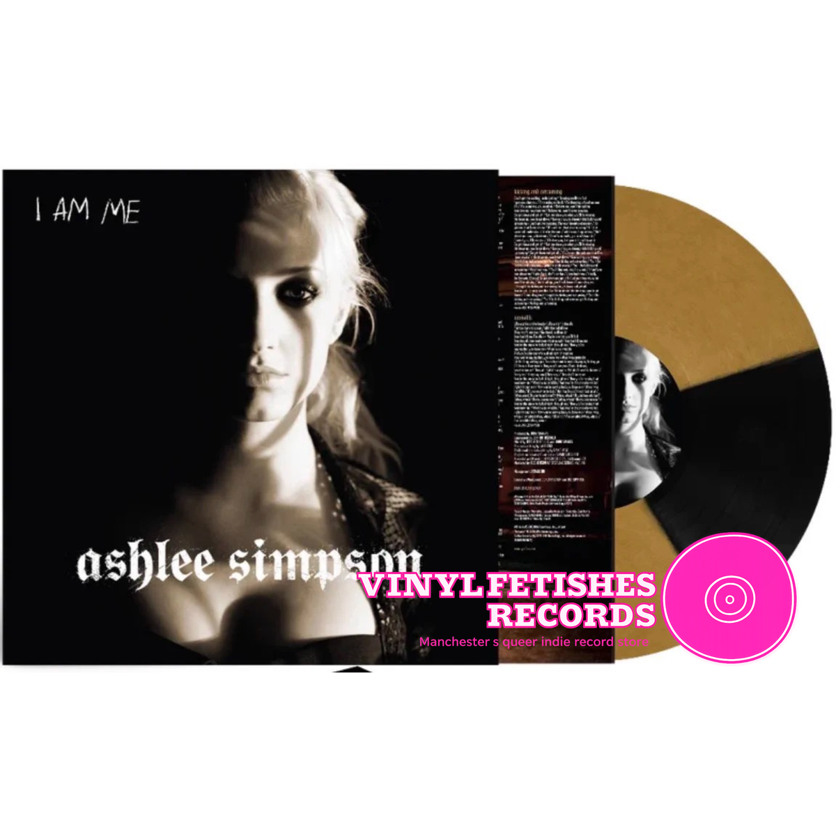 ASHLEE SIMPSON - I AM ME LP (EXCLUSIVE 2 BONUS TRACK VERSION ON "CUSTOM GOLD AND BLACK SPLIT" VINYL)