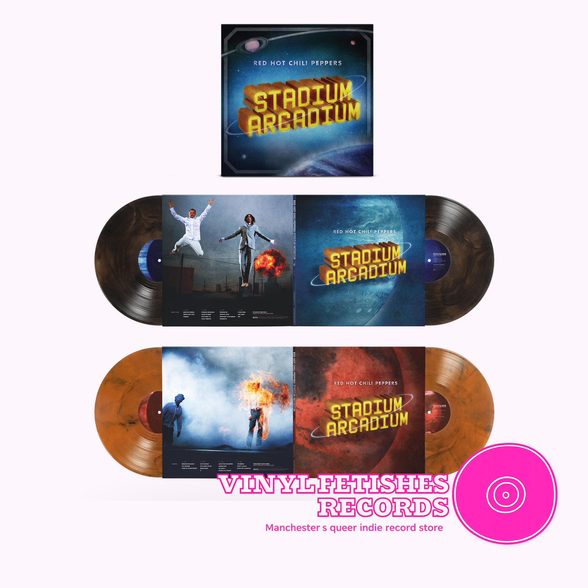 Red Hot Chilli Peppers - Stadium Arcadium (20th Anniversary Edition) 4 LP Brown Smoke & Orange Smoke vinyl Indies Exclusive